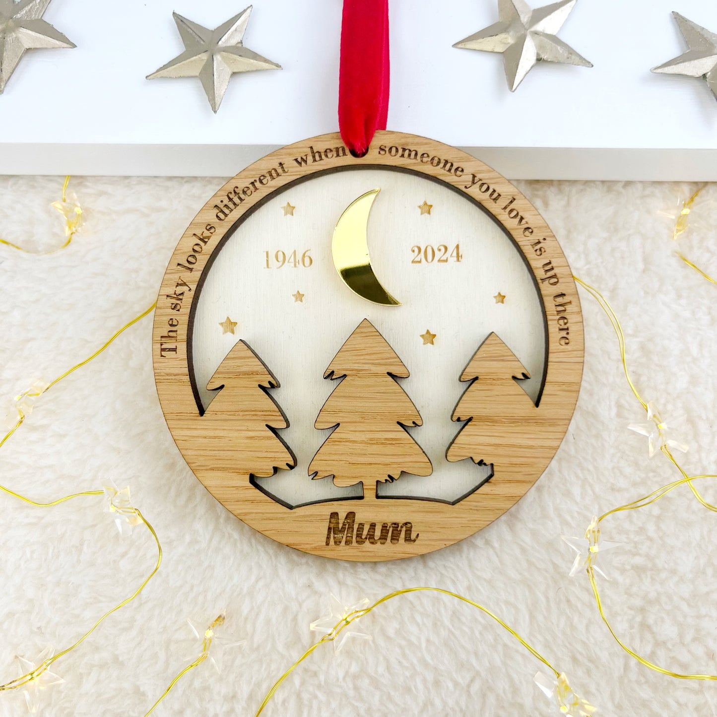 Personalised Memorial Christmas Tree Decoration - 'The Sky Looks Different When...'