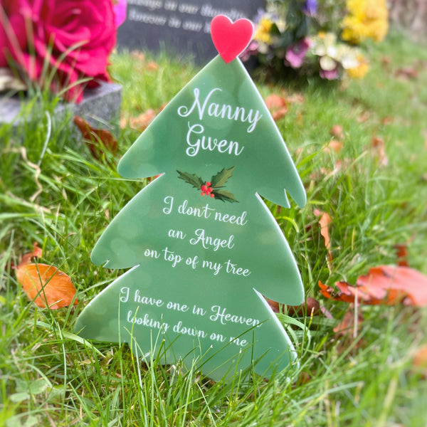 Personalised Remembrance Christmas Tree Grave Marker The Bespoke