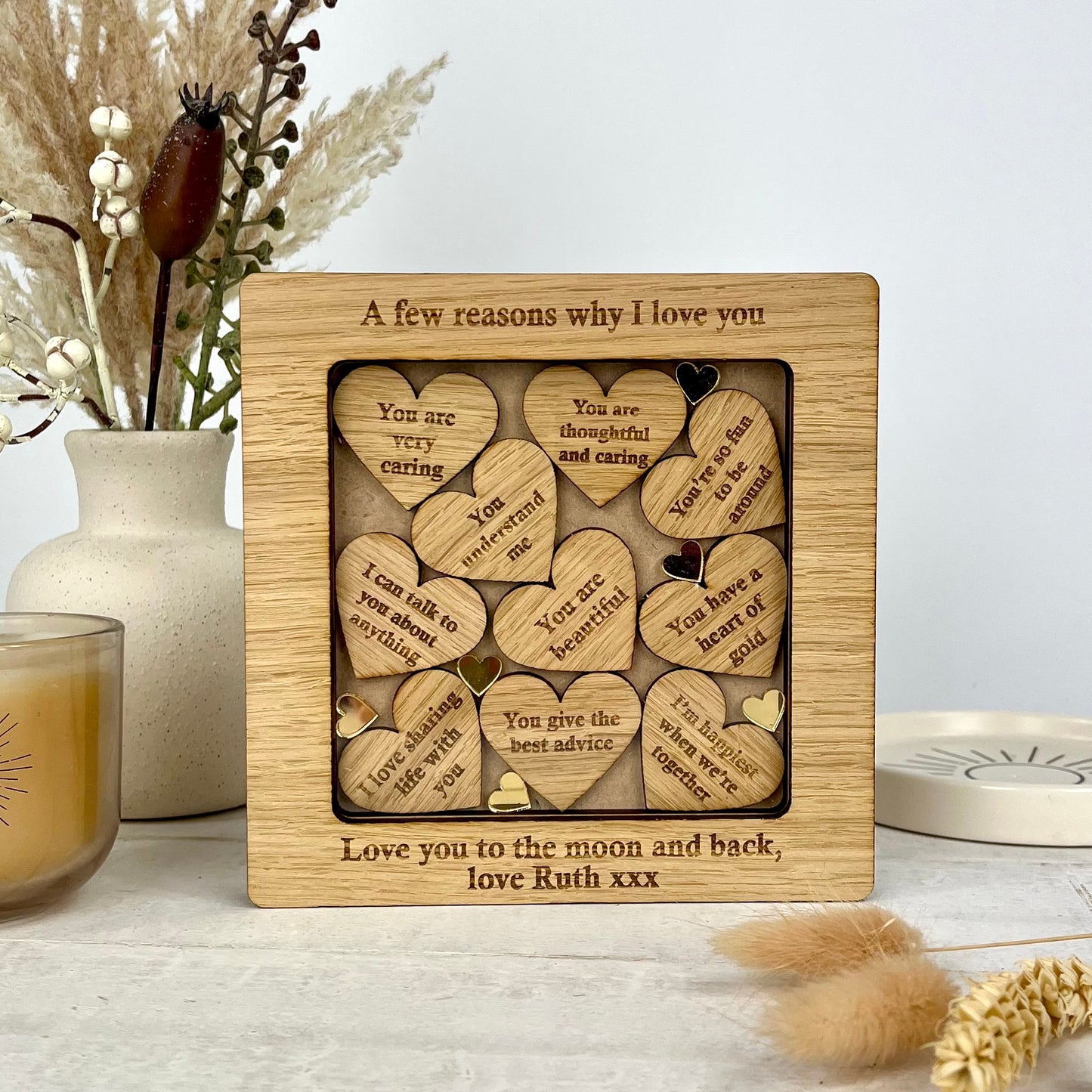 Heart Shaped 'Reasons Why I Love You' Custom Frame