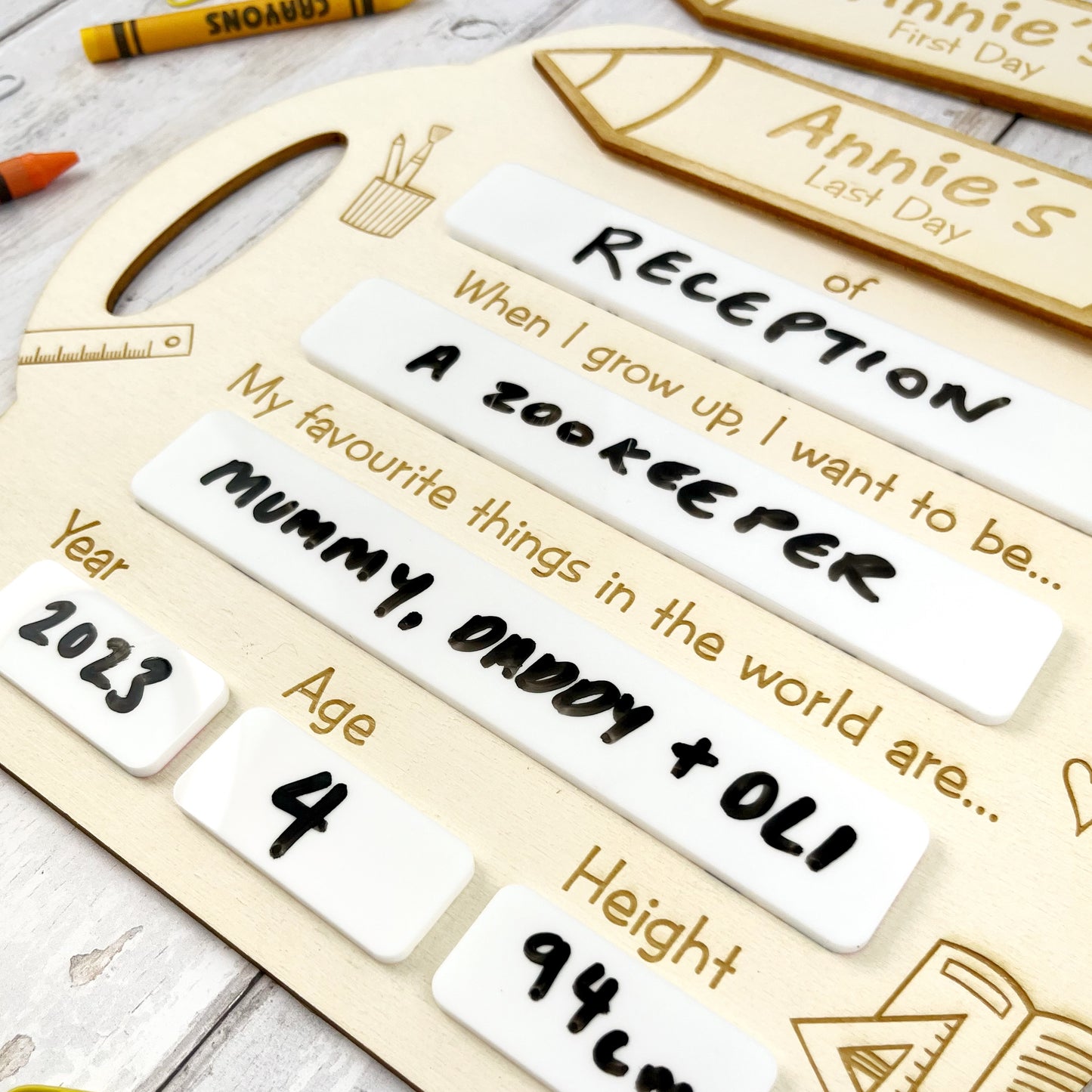 Back to school photo board, includes my favourite things, and when I grow up I want to be... The Bespoke Workshop