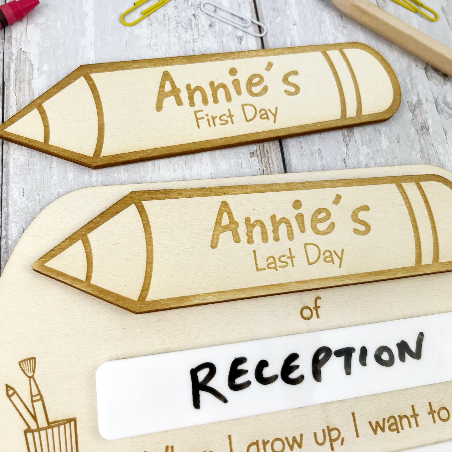 Wooden First and last day kids school photo prop - The Bespoke Workshop.