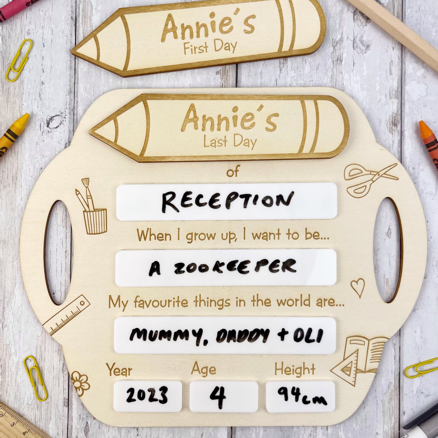 Personalised first day of reception sign - The Bespoke Workshop