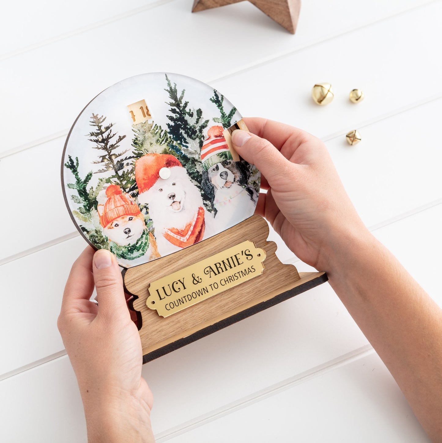 Fun childrens christmas snow globe advent calendar, dogs