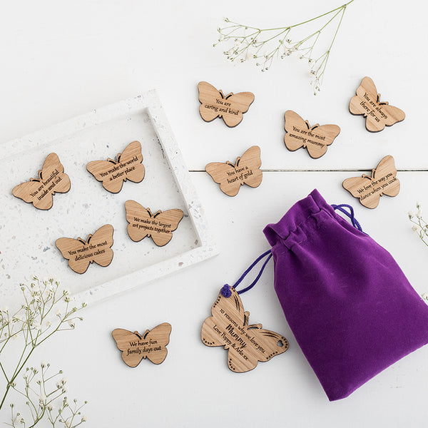 10 Reasons Why We Love You.. Personalised Butterfly Tokens