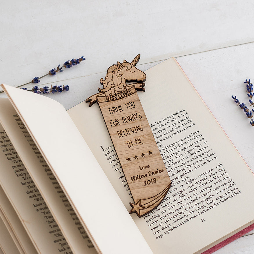 Personalised Unicorn Bookmark - The Bespoke Workshop