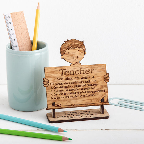 Definitiation of a Teacher, Personalised Role, Name & Message, End of Year Teacher Gift