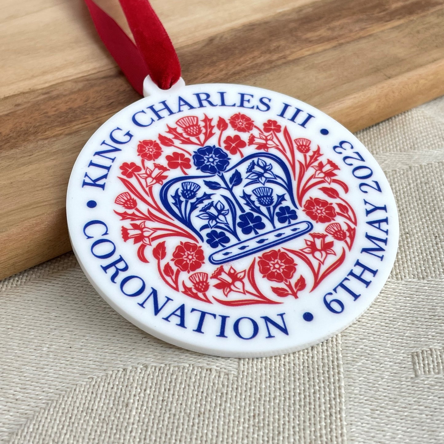 King Charles Coronation White Keepsake Decoration