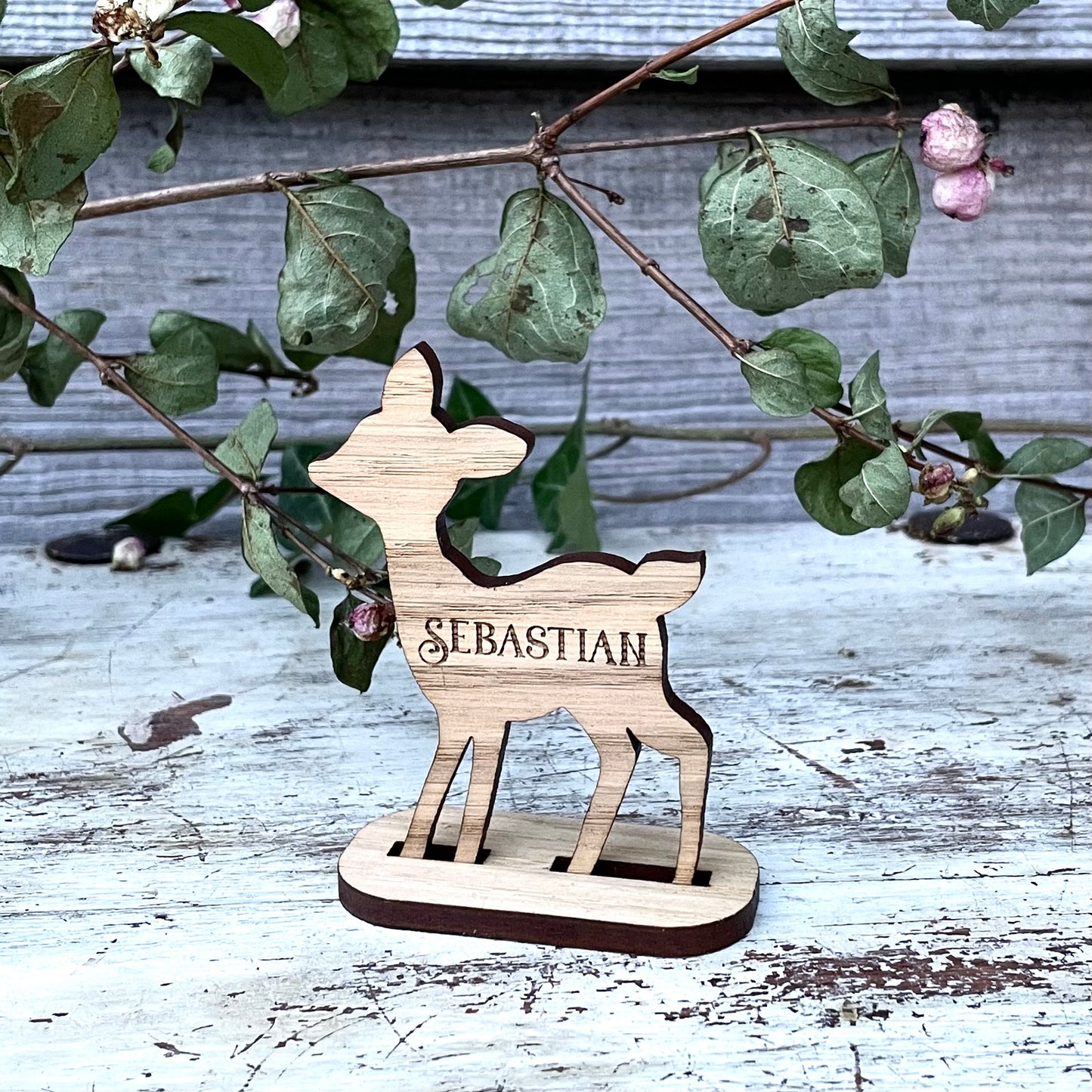 Wooden Personalised Deer Table Place Names