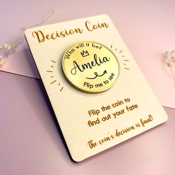 Personalised Solid Brass Decision Maker Coin