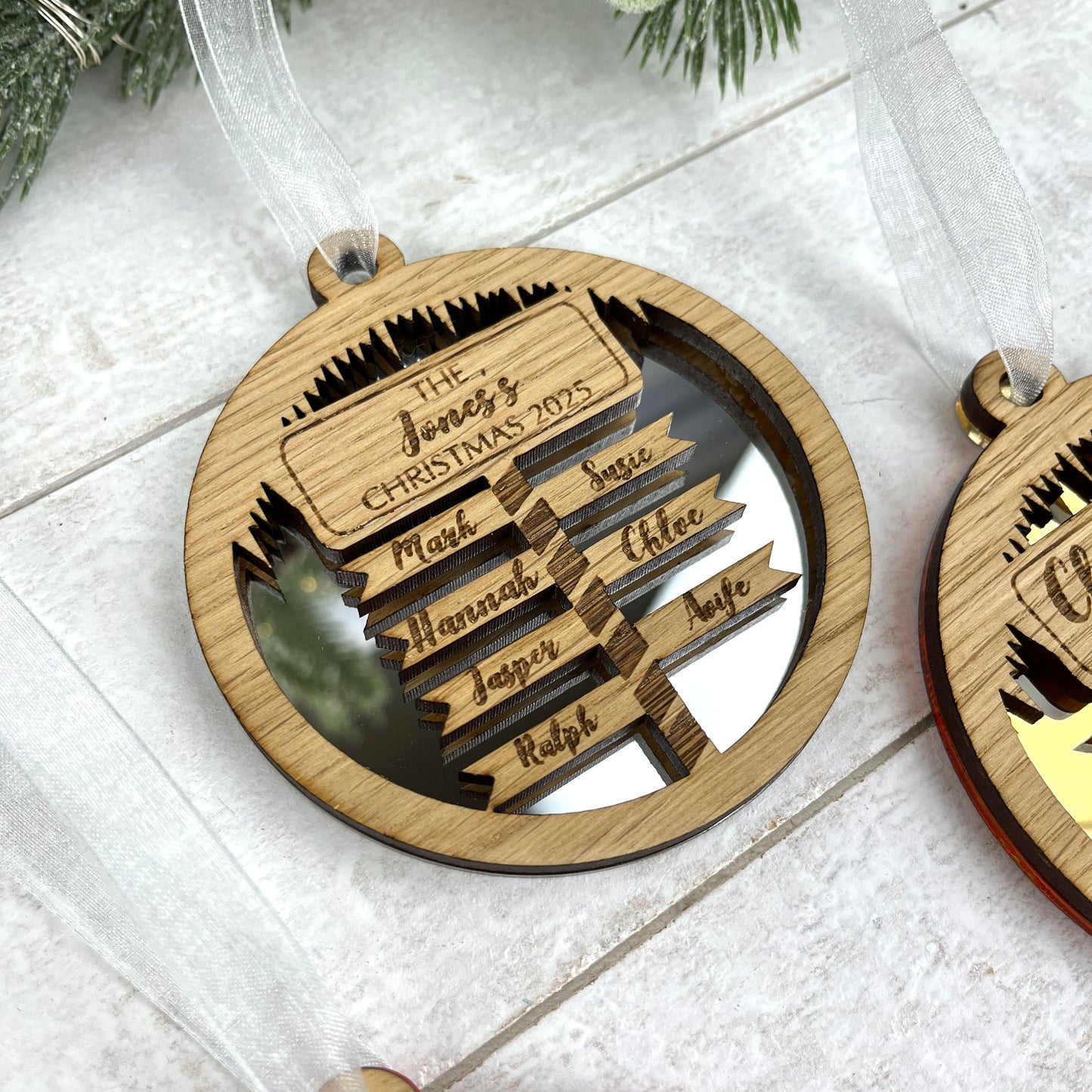 Personalised Christmas North Pole Sign Post Bauble - available in a choice of colours