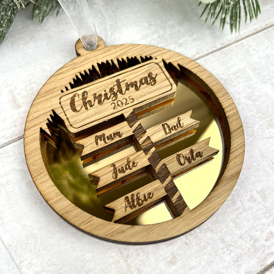 Personalised Christmas North Pole Sign Post Bauble - available in a choice of colours