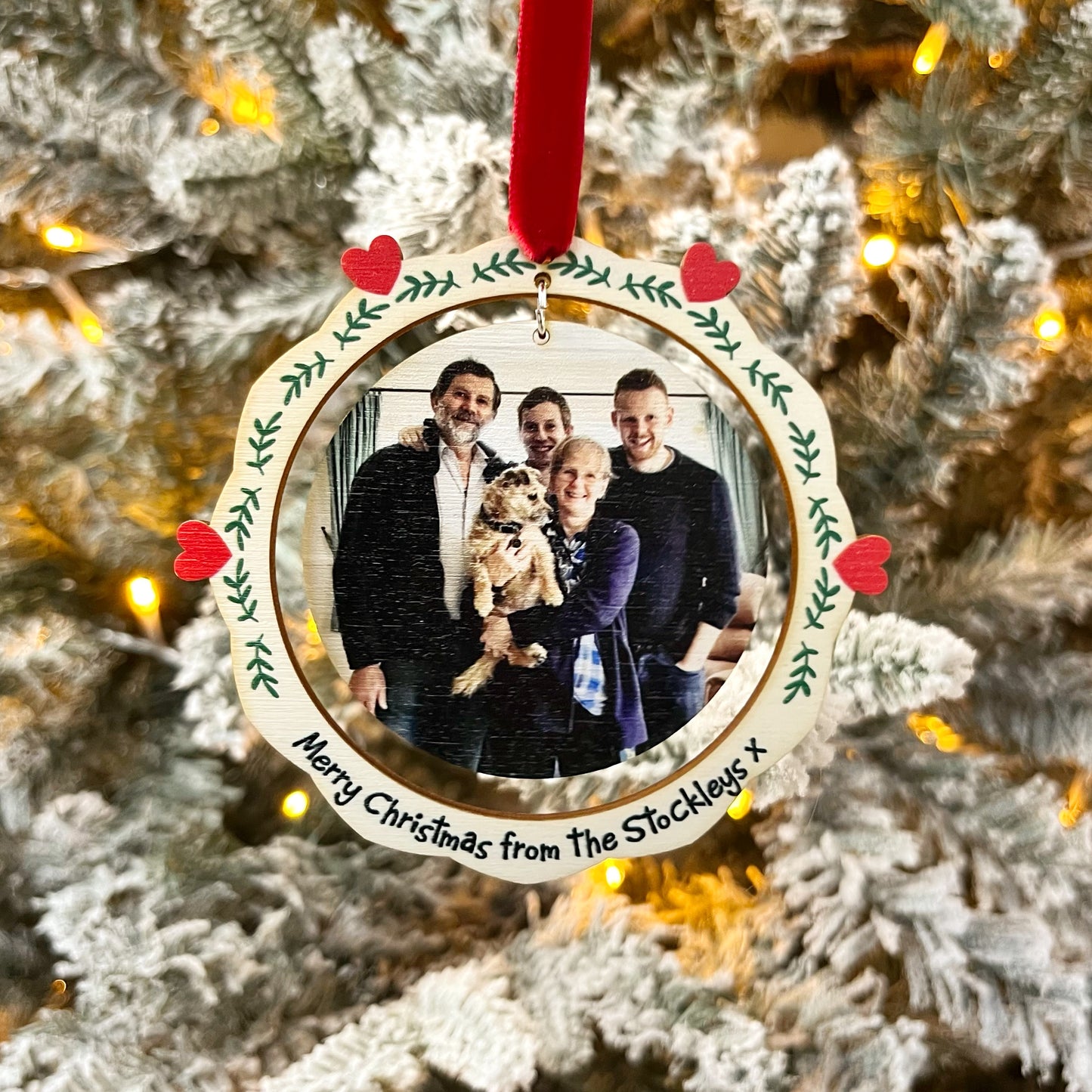 Custom Photo Christmas Decoration With Message