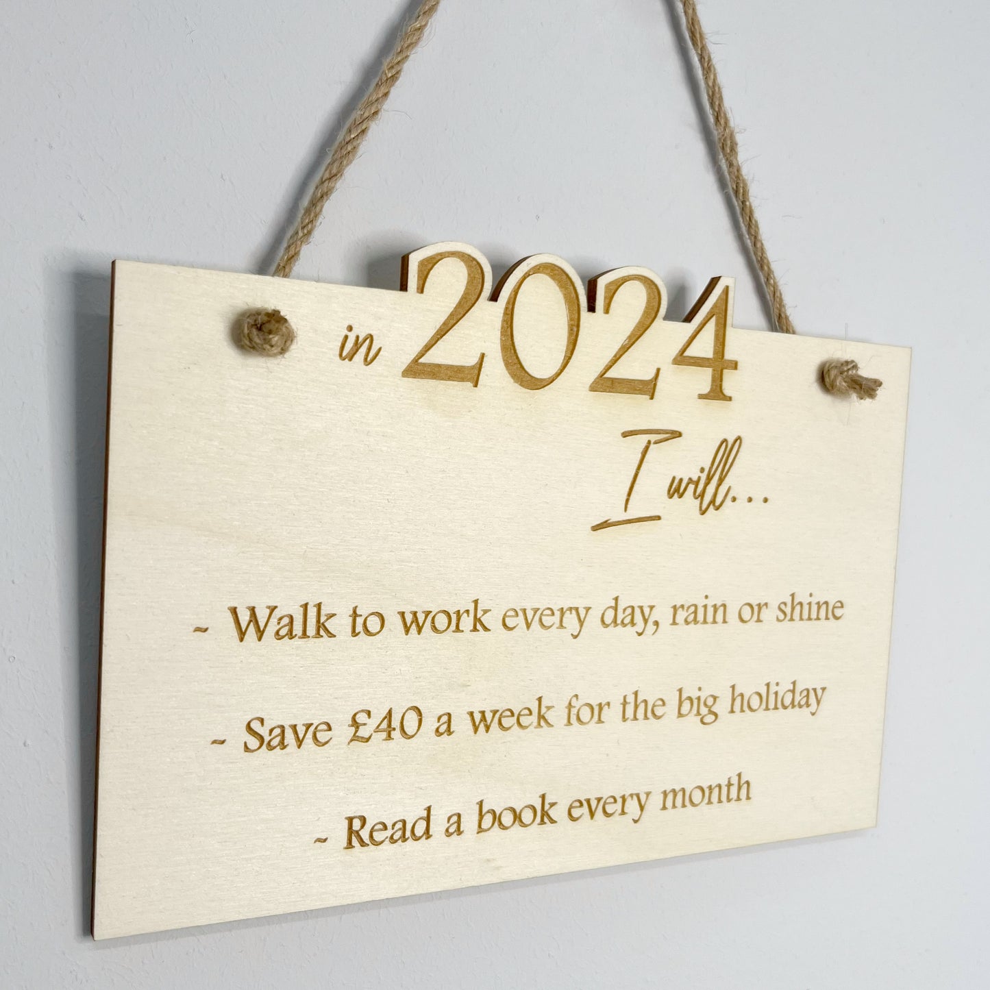 Personalised New Years Resolutions Sign - In 2024, I will...