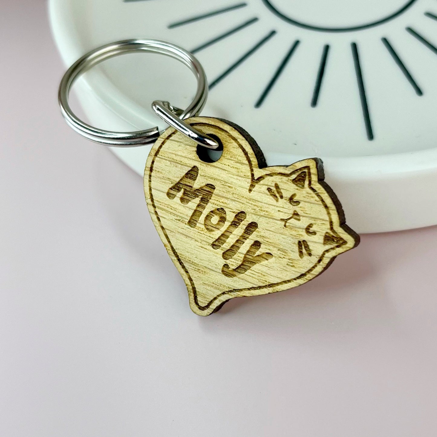 Personalised Cat Keyring Charm