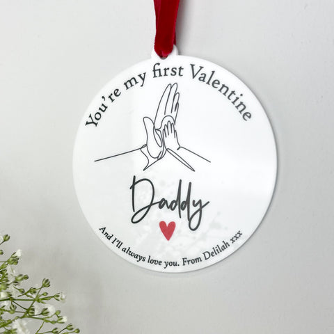 First Valentines as my Daddy - Personalised Keepsake Ornament