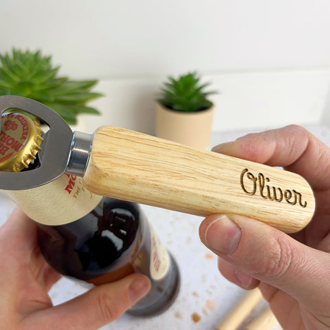 Wooden Bottle Opener Personalised with a Name