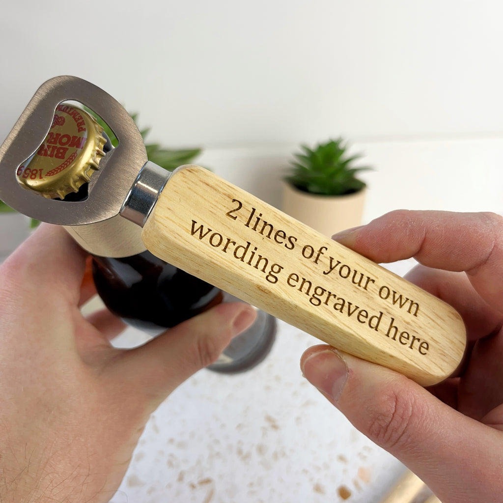 Wooden Bottle Opener, Customized with your own wording