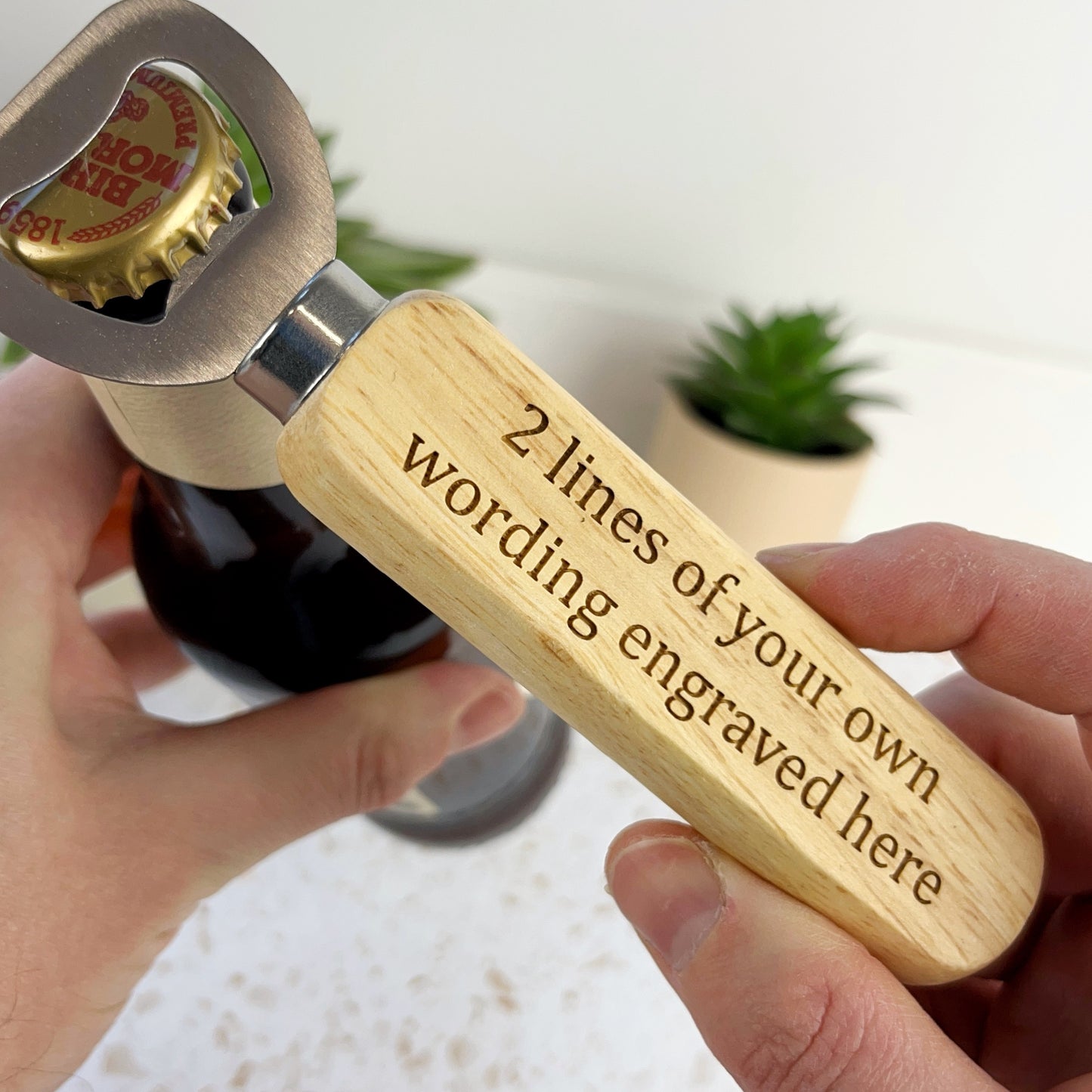 Wooden Bottle Opener, Customized with your own wording