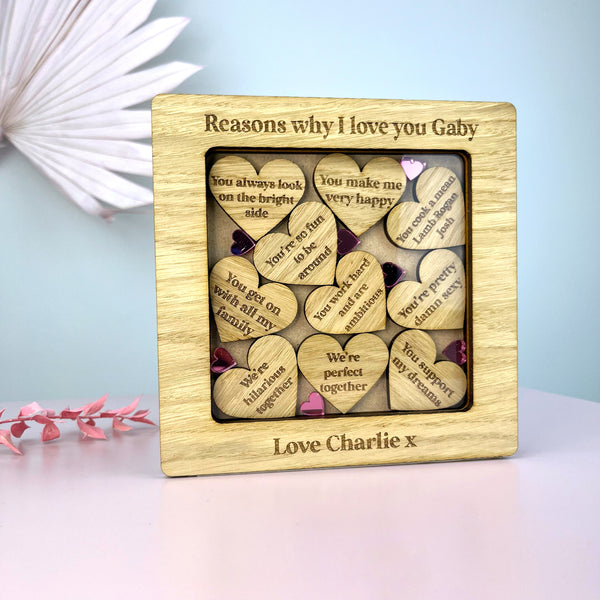 Heart Shaped 'Reasons Why I Love You' Custom Frame