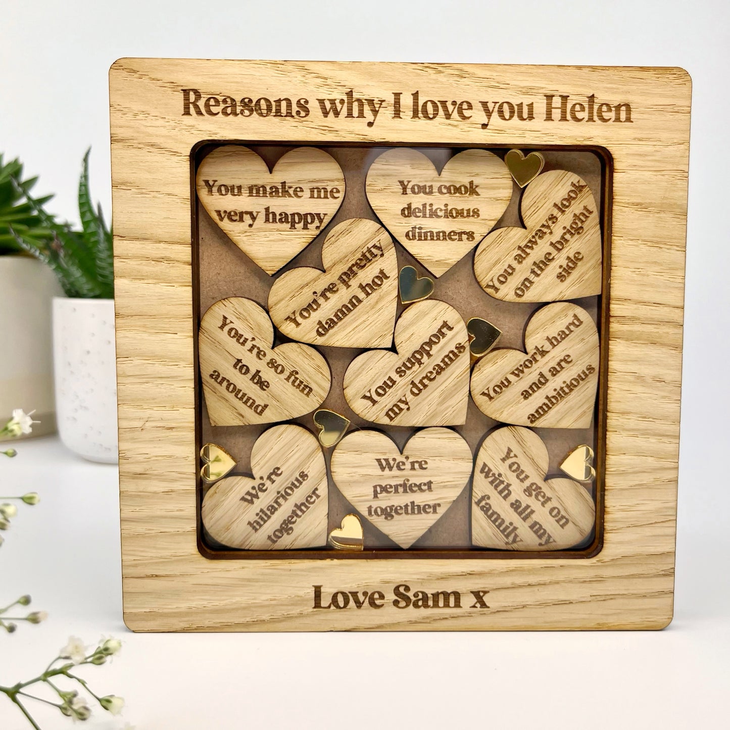 Heart Shaped 'Reasons Why I Love You' Custom Frame