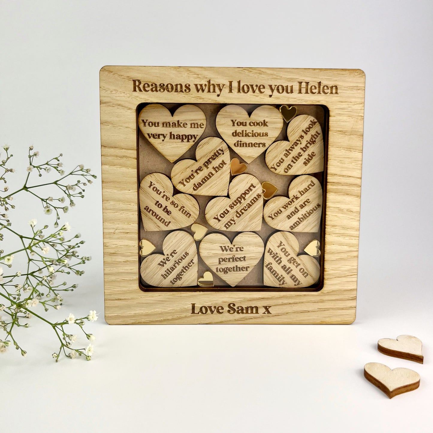 Heart Shaped 'Reasons Why I Love You' Custom Frame