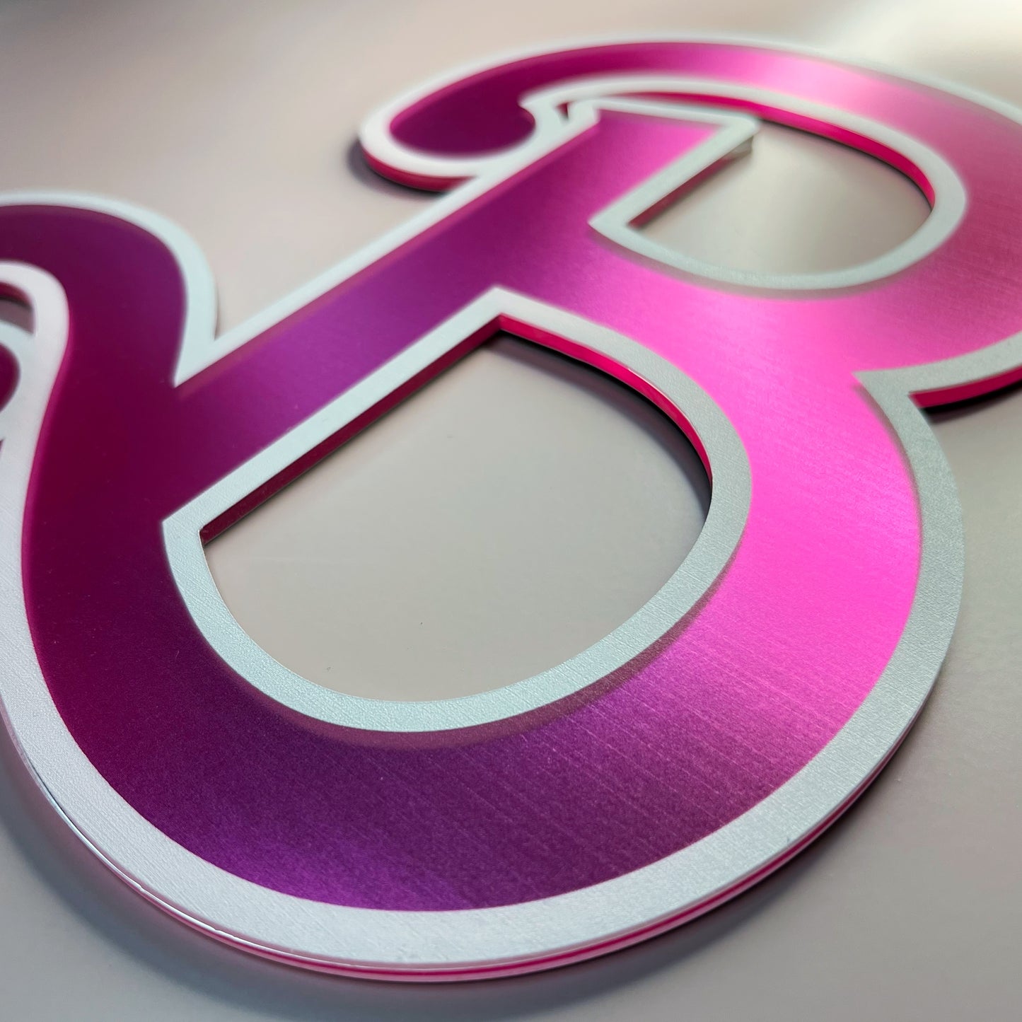 Metallic Pink & White Large Personalised Lasercut Letter