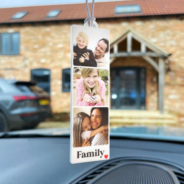 Personalised Photo Car Ornament, Hanging Photo Strip Decoration