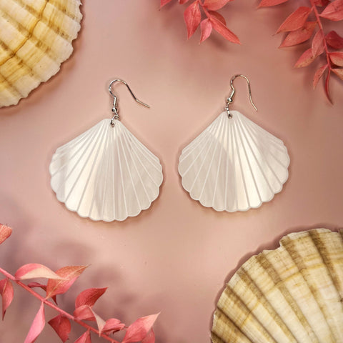 Handmade Pearl Acrylic Shell Earrings