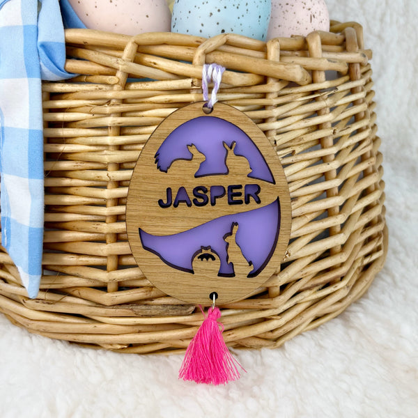 Lasercut Decorative Personalised Hanging Easter Egg