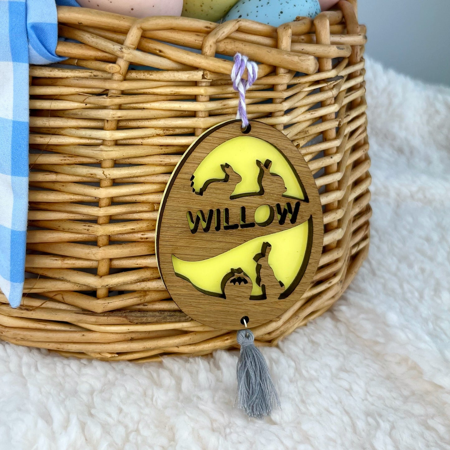 Lasercut Decorative Personalised Hanging Easter Egg