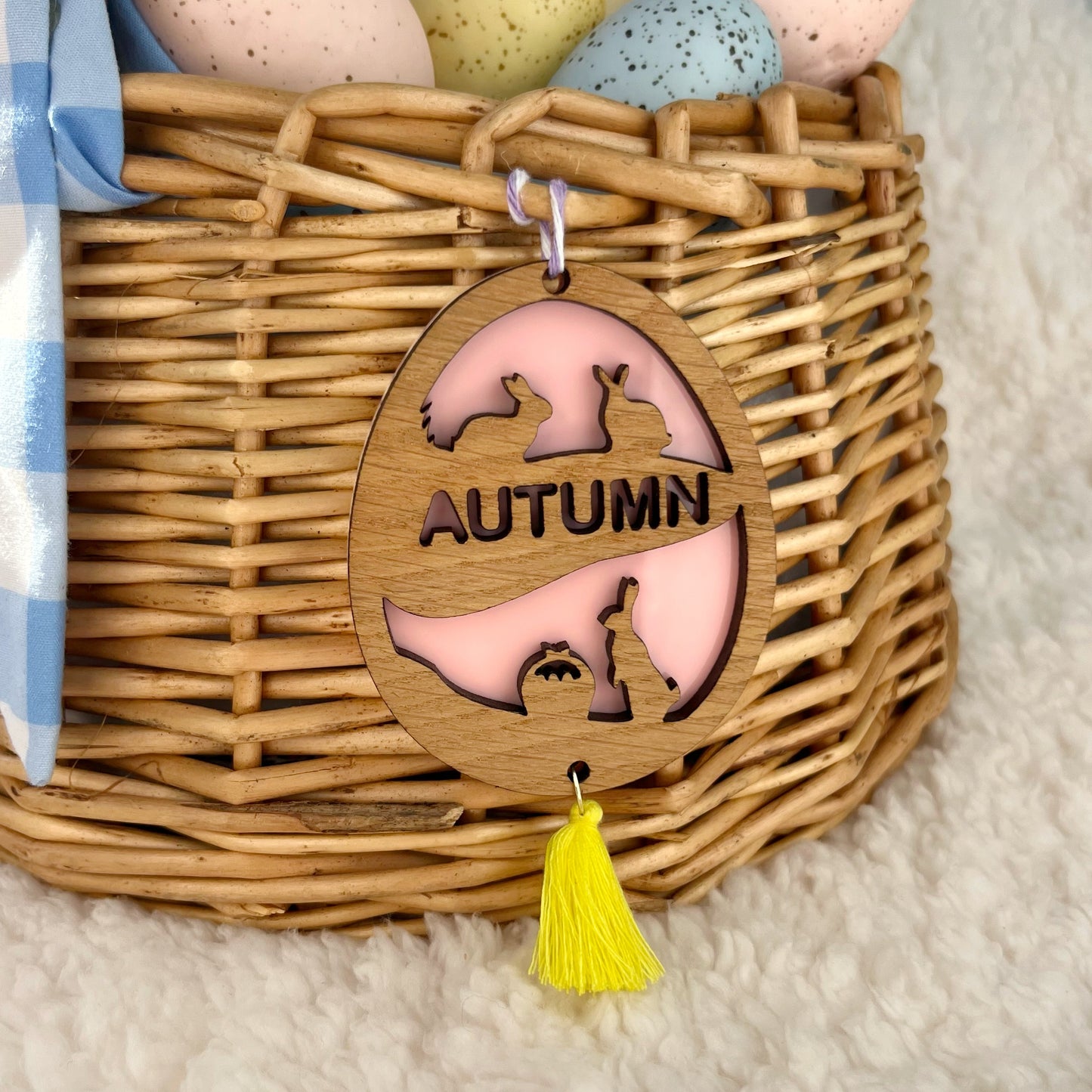 Lasercut Decorative Personalised Hanging Easter Egg