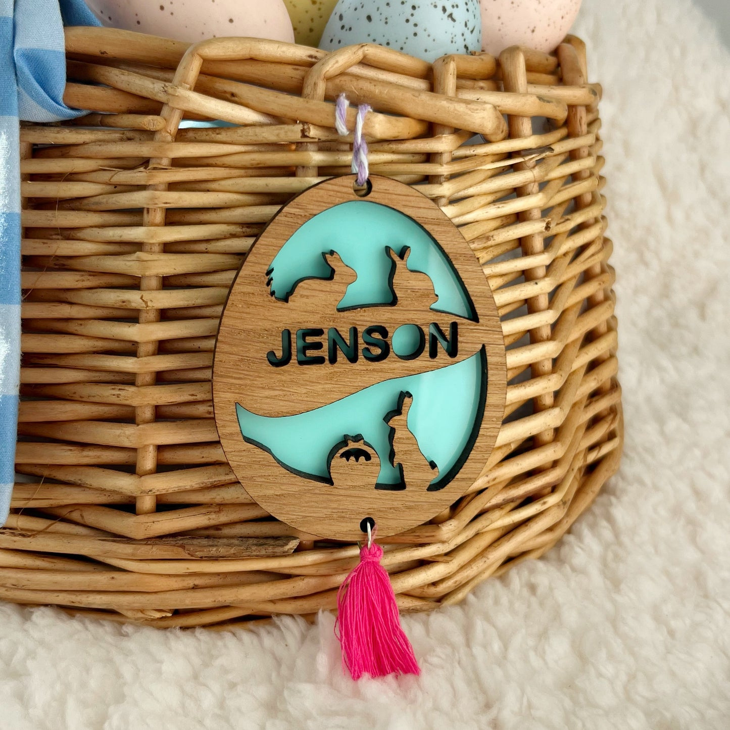 Lasercut Decorative Personalised Hanging Easter Egg