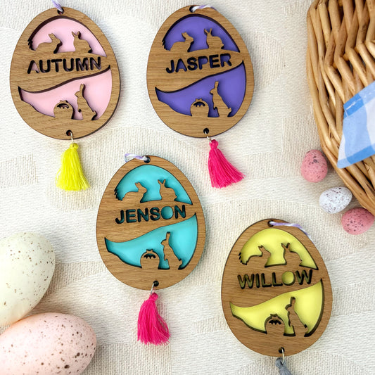 Lasercut Decorative Personalised Hanging Easter Egg