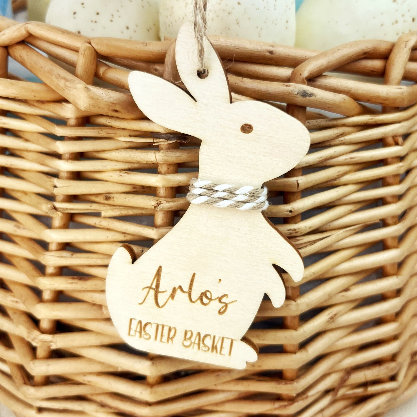 Personalised Easter Bunny Egg Basket Tag