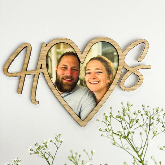 Custom Photo Heart Wall Art with Initials