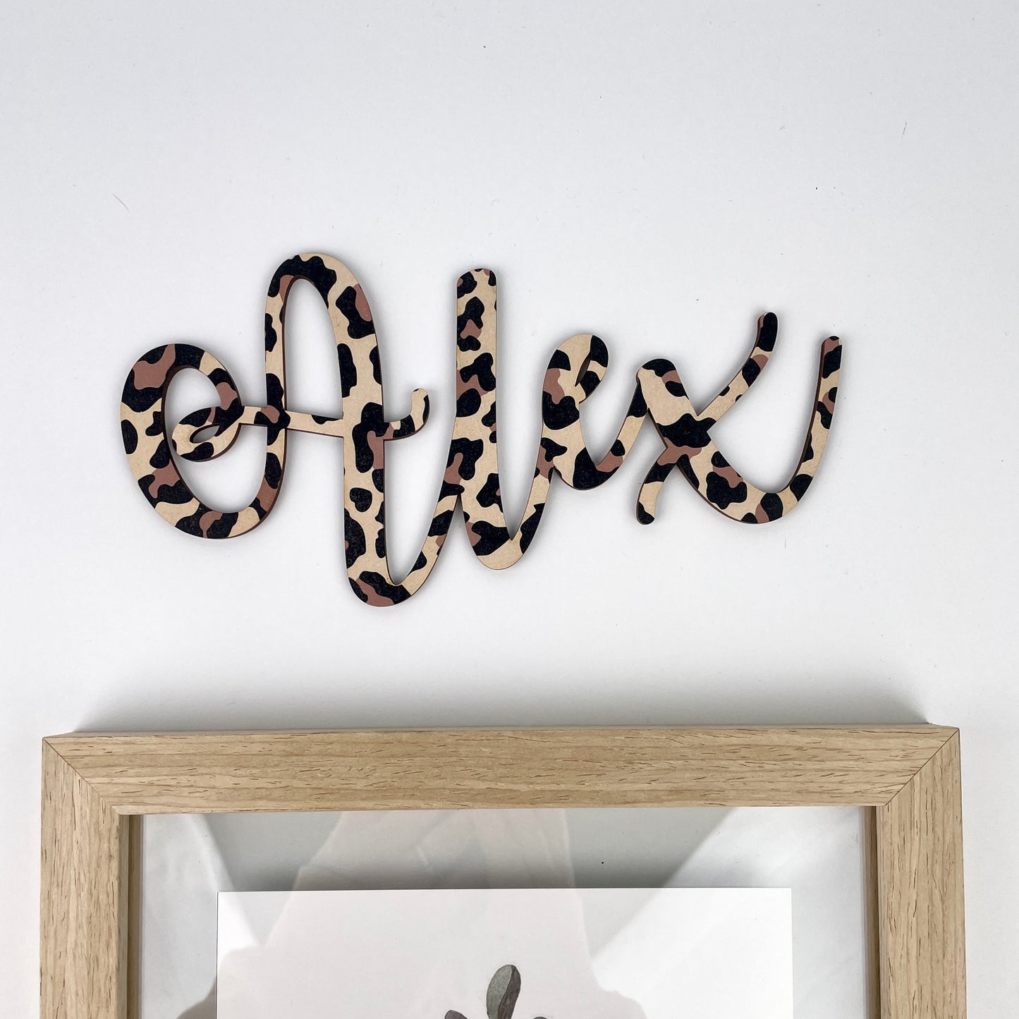 Personalised Printed Name Sign - Leopard Print Pattern
