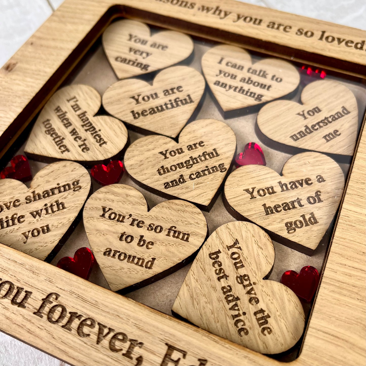 Heart Shaped 'Reasons Why I Love You' Custom Frame