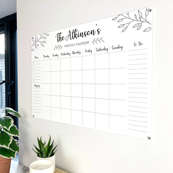 Personalised Monthly Calendar