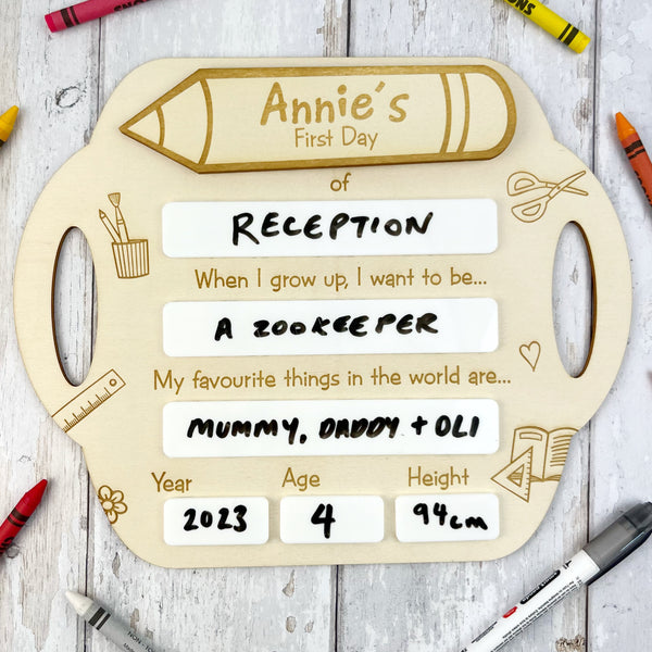 Personalised photo sign for children starting school - The Bespoke Workshop
