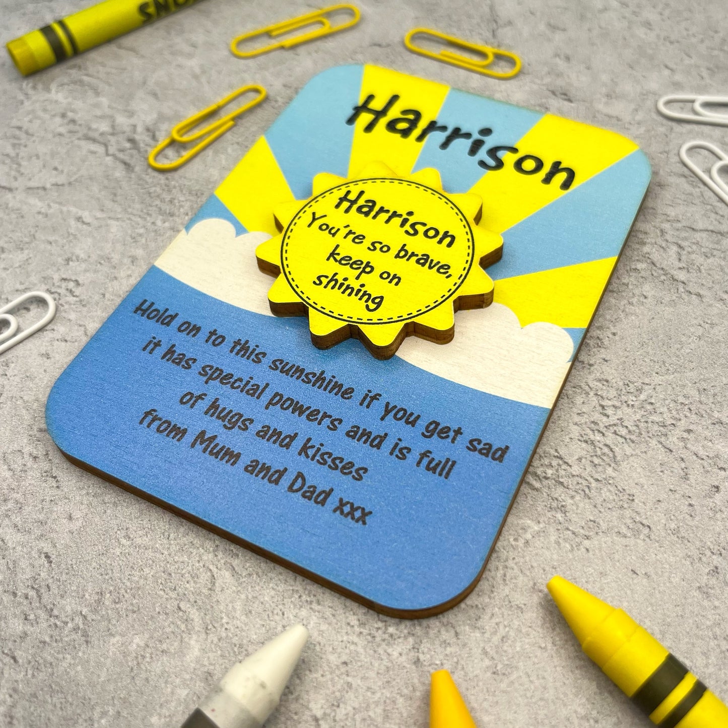 First Day of School Sunshine Token & Wooden Card