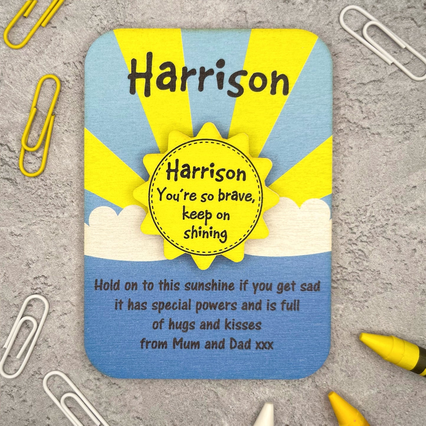 First Day of School Sunshine Token & Wooden Card