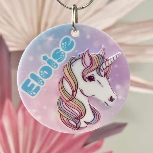 Childrens Personalised Bag Tag - Unicorn Design