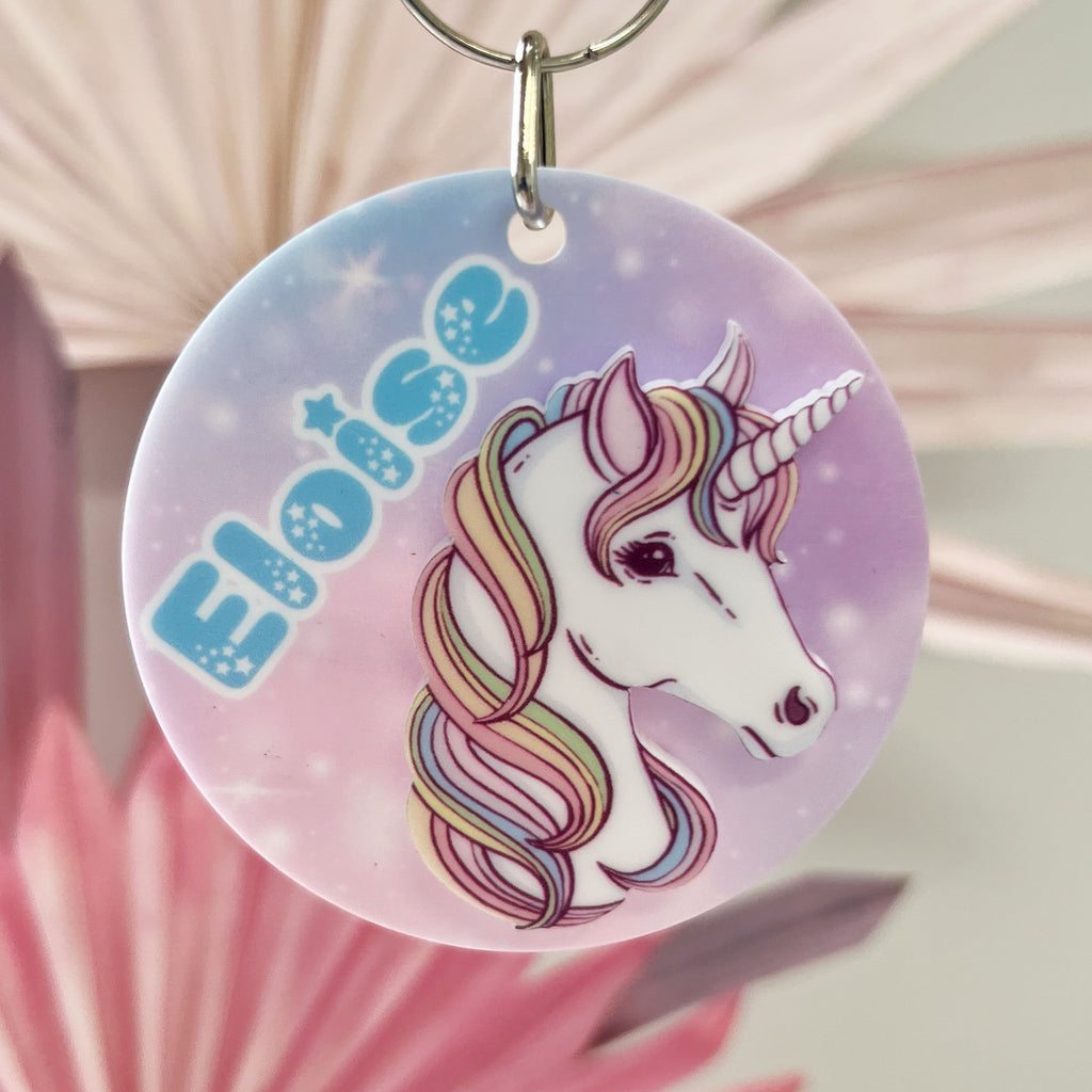 Childrens Personalised Bag Tag - Unicorn Design