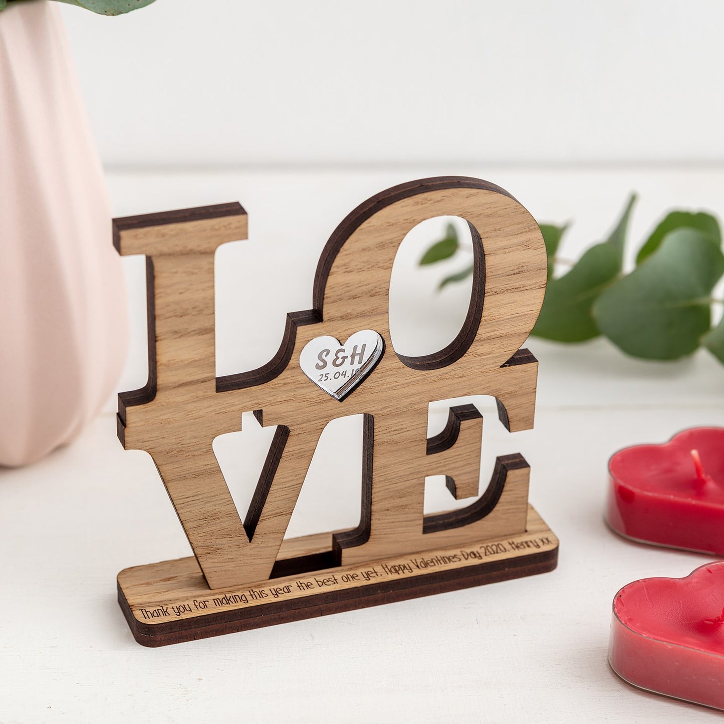 Freestanding Personalised LOVE - Available in wood or acrylic