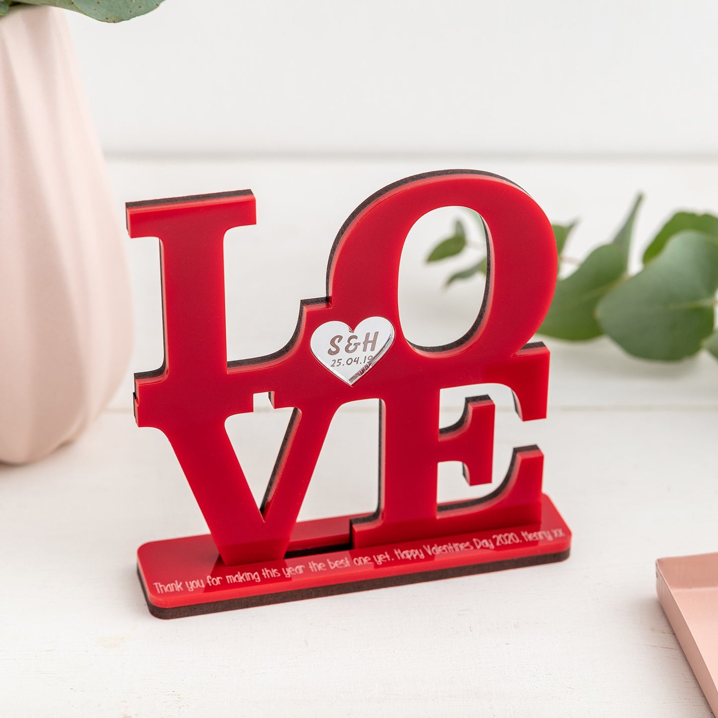 Freestanding Personalised LOVE - Available in wood or acrylic