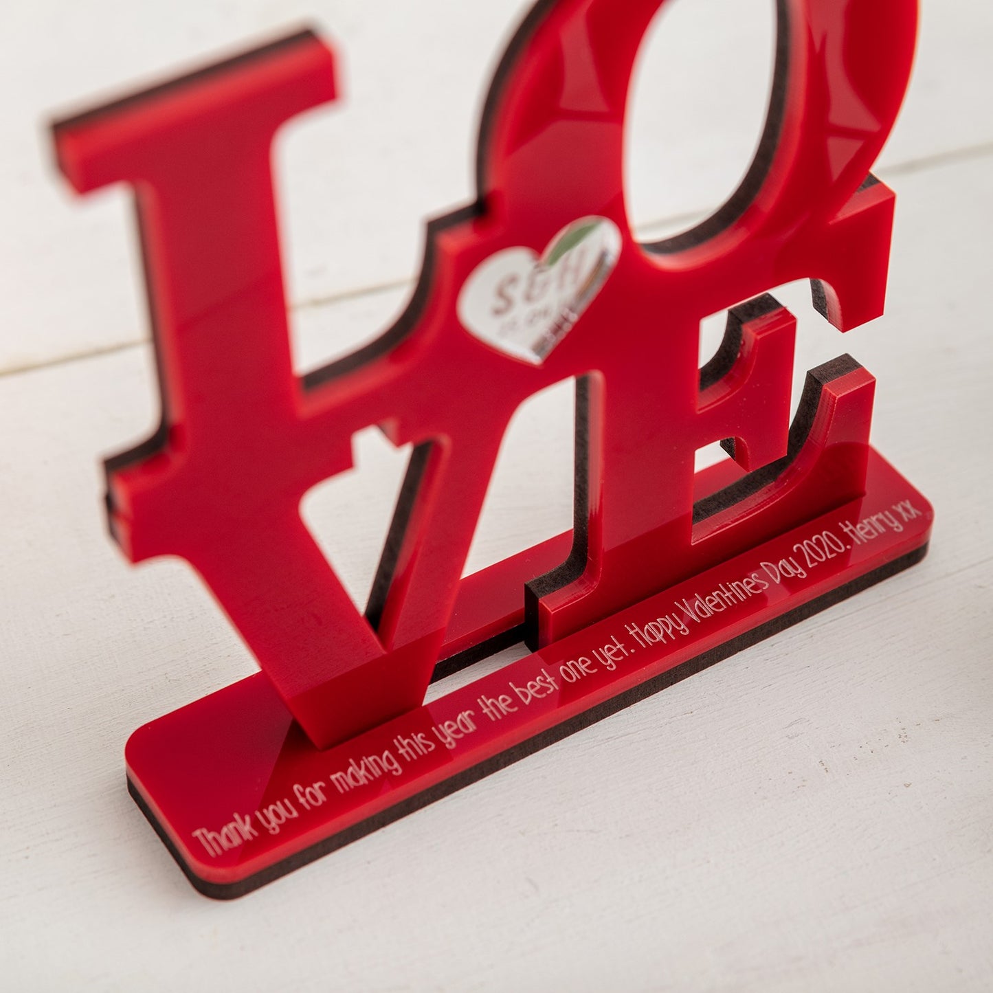 Freestanding Personalised LOVE - Available in wood or acrylic