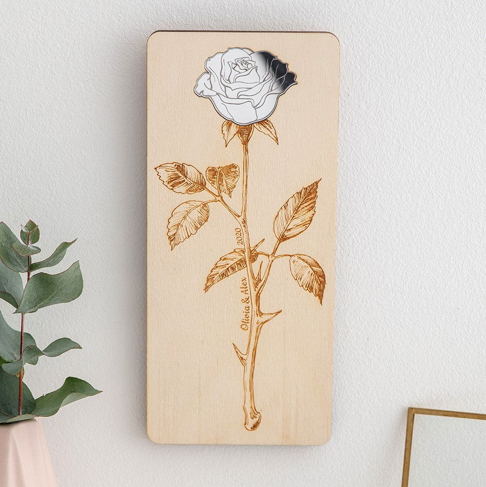 Detailed Rose - Personalised Multimedia Hanging Plaque