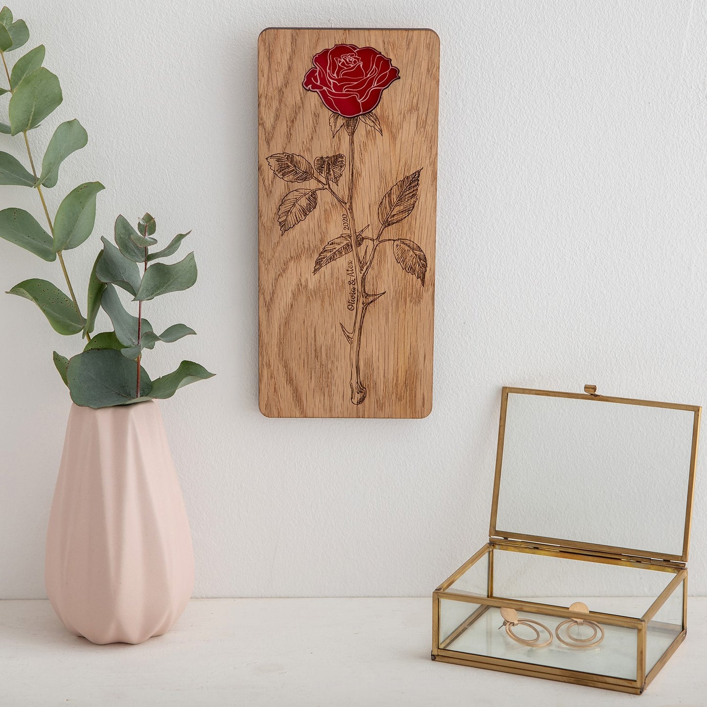 Detailed Rose - Personalised Multimedia Hanging Plaque