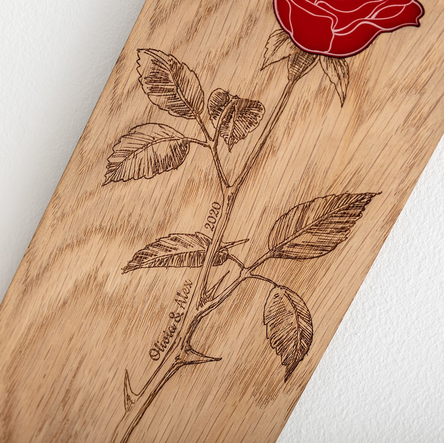 Detailed Rose - Personalised Multimedia Hanging Plaque