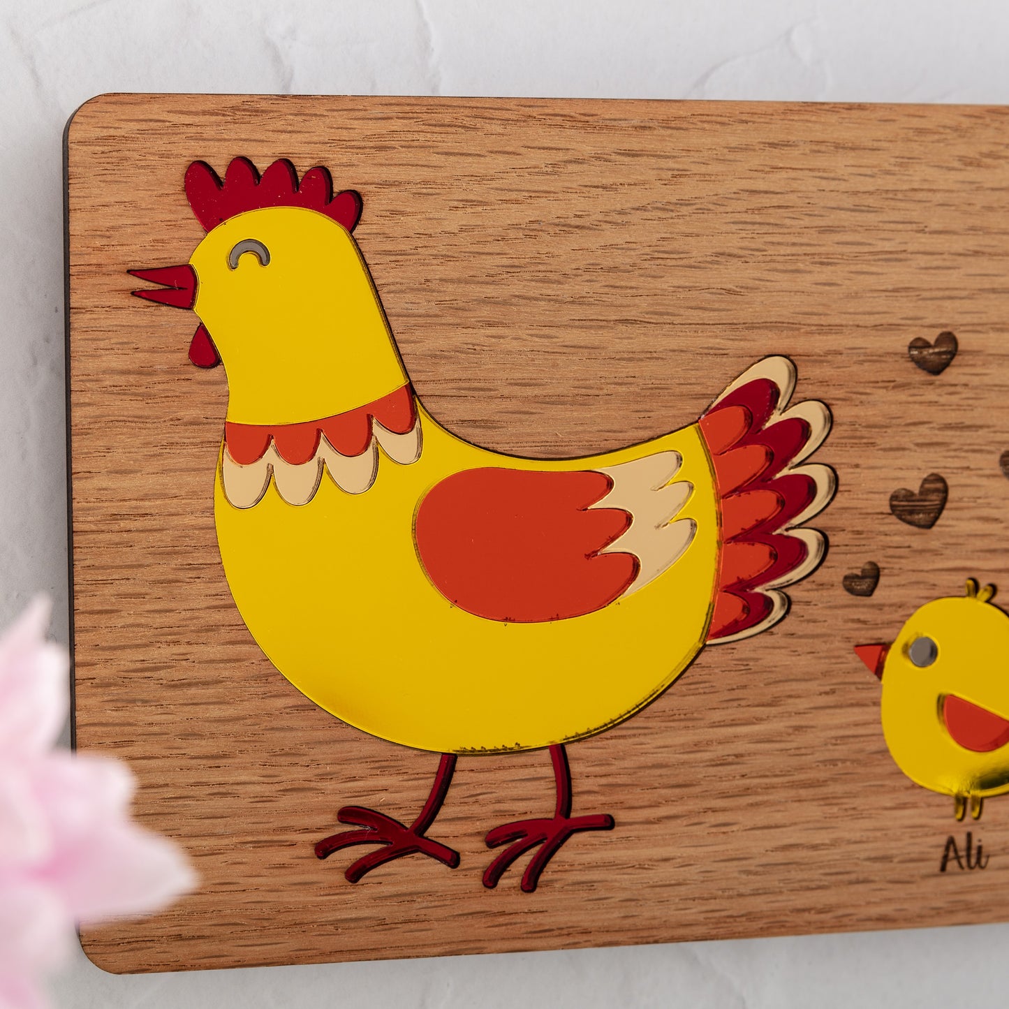 Mother Hen & Her Chicks Personalised Hanging Wall Plaque